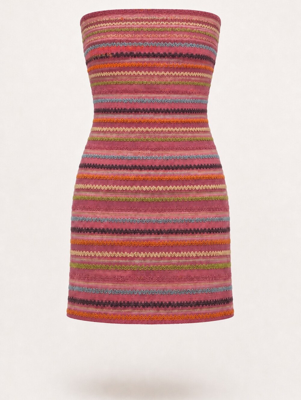 Copper Closet pink striped strapless knit dress with a flattering fit!